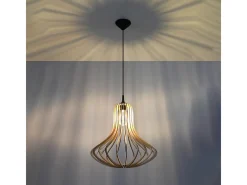 Sollux Lighting Lámparas colgantes Zenix escandinavo de madera - 1 fuentes luminosas 4000K - L.41 x A.110 cm - madera natural Color natural claro Hot