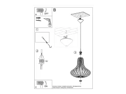 Sollux Lighting Lámparas colgantes Zenix escandinavo de madera - 1 fuentes luminosas 4000K - L.41 x A.110 cm - madera natural Color natural claro Hot