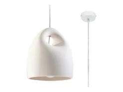 Sollux Lighting Lámparas colgantes Zenna moderno de cerámica - 1 fuentes luminosas 3000K - L.25 x A.126 cm - Blanco Hot