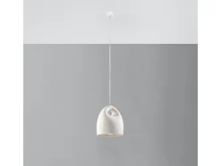 Sollux Lighting Lámparas colgantes Zenna moderno de cerámica - 1 fuentes luminosas 3000K - L.25 x A.126 cm - Blanco Hot