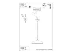 Sollux Lighting Lámparas colgantes Zinta escandinavo de acero - 1 fuentes luminosas 3000K - L.38 x A.74 cm - Negro New