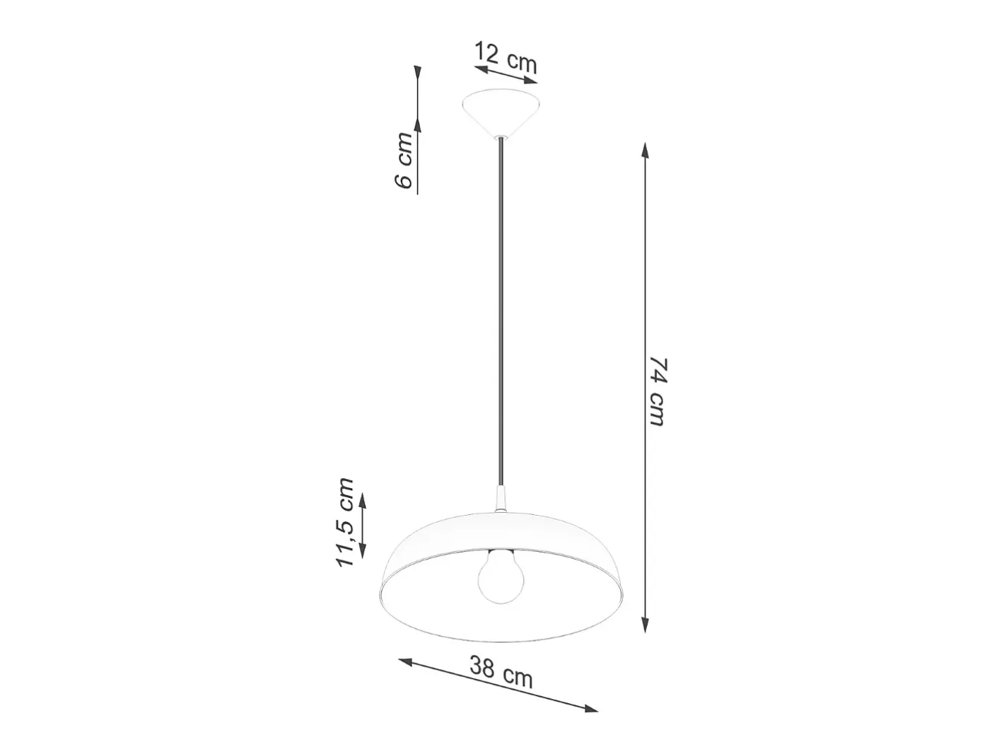 Sale Sollux Lighting Lámparas colgantes Zinta escandinavo de acero - 1 fuentes luminosas 3000K - L.38 x A.74 cm - Blanco