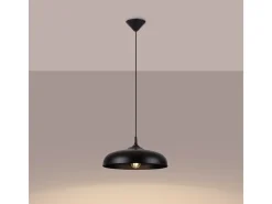 Sollux Lighting Lámparas colgantes Zinta escandinavo de acero - 1 fuentes luminosas 4000K - L.38 x A.74 cm - Negro Best