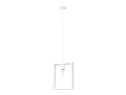 Sollux Lighting Lámpara Suspendida-Lámparas colgantes Zodiara escandinavo de acero/madera - 1 fuentes luminosas 3000K - L.24 x A.133 cm - Blanco