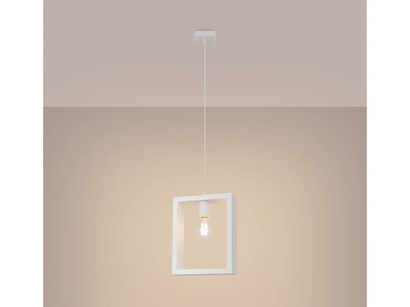 Sollux Lighting Lámpara Suspendida-Lámparas colgantes Zodiara escandinavo de acero/madera - 1 fuentes luminosas 4000K - L.24 x A.133 cm - Blanco