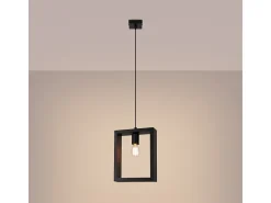 Best Sollux Lighting Lámparas colgantes Zodiara escandinavo de acero/madera - 1 fuentes luminosas 4000K - L.24 x A.133 cm - wengué Beige