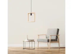 Sollux Lighting Lámparas colgantes Zodiara escandinavo de acero/madera - 1 fuentes luminosas 3000K - L.24 x A.133 cm - madera natural Color natural claro Clearance