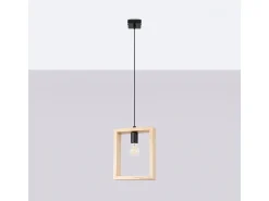 Sollux Lighting Lámparas colgantes Zodiara escandinavo de acero/madera - 1 fuentes luminosas 3000K - L.24 x A.133 cm - madera natural Color natural claro Clearance