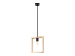 Sollux Lighting Lámparas colgantes Zodiara escandinavo de acero/madera - 1 fuentes luminosas 3000K - L.24 x A.133 cm - madera natural Color natural claro Clearance