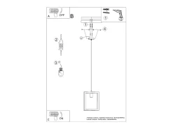 Sollux Lighting Lámparas colgantes Zodiara escandinavo de acero/madera - 1 fuentes luminosas 3000K - L.24 x A.133 cm - madera natural Color natural claro Clearance