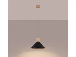 Sollux Lighting Lámpara Suspendida-Lámparas colgantes Zorra escandinavo de acero - 1 fuentes luminosas 4000K - L.30 x A.120 cm - Negro