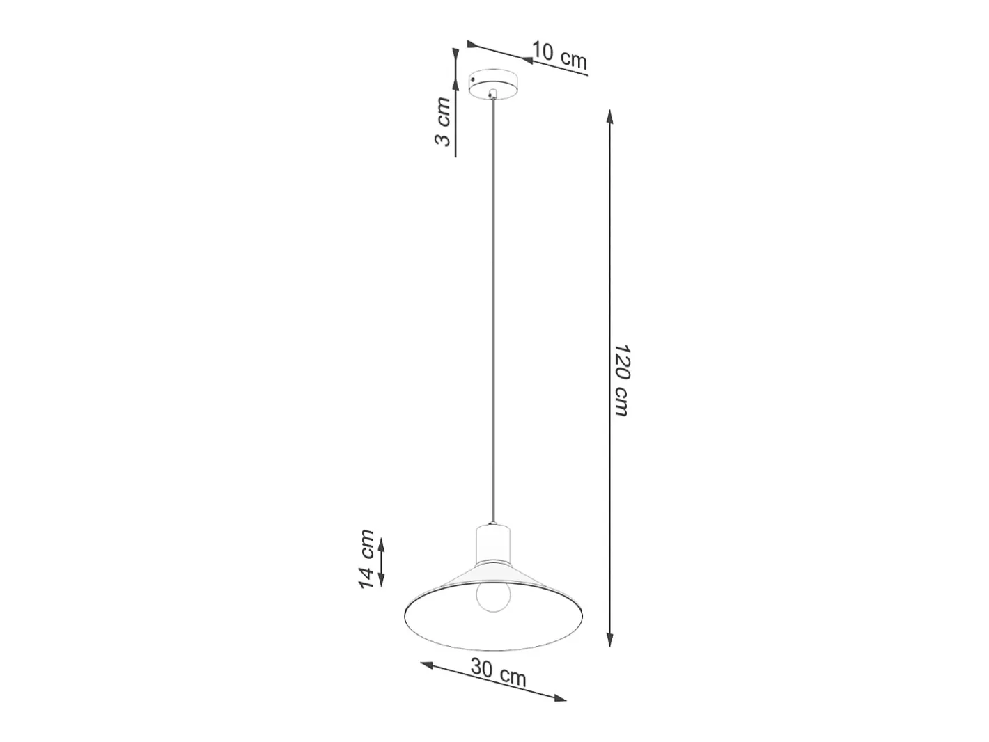 Sollux Lighting Lámpara Suspendida-Lámparas colgantes Zorra escandinavo de acero - 1 fuentes luminosas 4000K - L.30 x A.120 cm - Negro