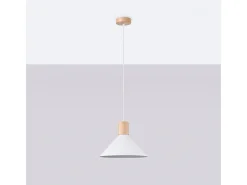 Sollux Lighting Lámparas colgantes Zorra escandinavo de acero - 1 fuentes luminosas 3000K - L.30 x A.120 cm - Blanco Clearance