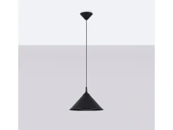 Sollux Lighting Lámparas Colgantes Zuma Escandinavo De Acero - 1 Fuentes Luminosas - L.30 X A.76 Cm - Negro
