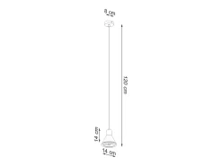 Sollux Lighting Lámpara Suspendida-Lámparas colgantes Zylata moderno de acero - 1 fuentes luminosas 4000K - L.14 x A.120 cm - Negro