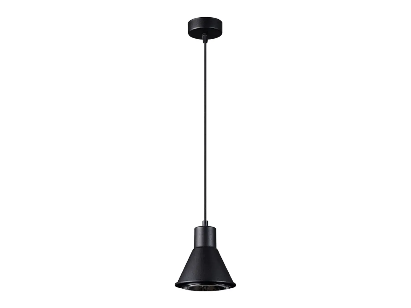 Sollux Lighting Lámpara Suspendida-Lámparas colgantes Zylata moderno de acero - 1 fuentes luminosas 4000K - L.14 x A.120 cm - Negro