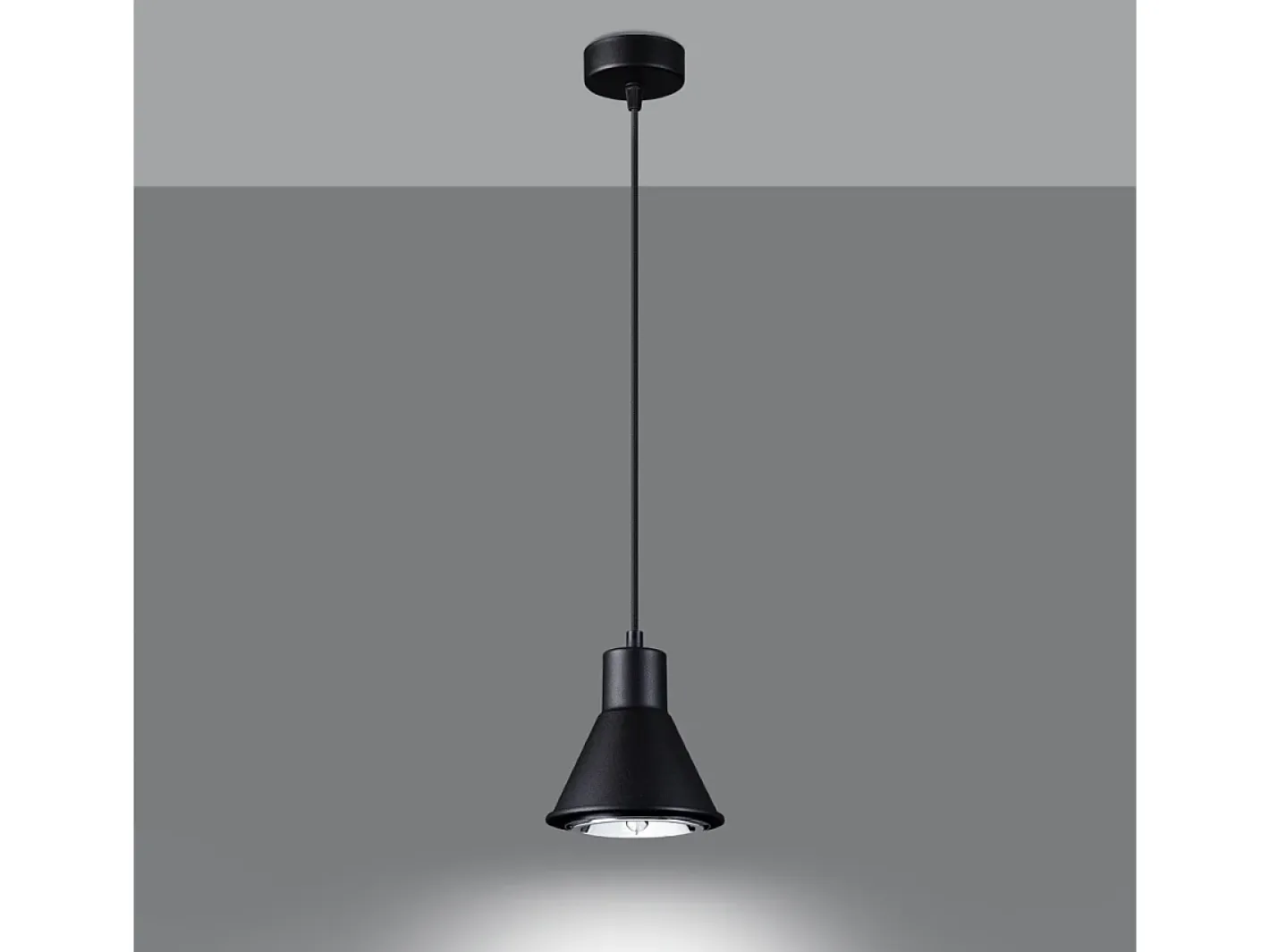 Sollux Lighting Lámpara Suspendida-Lámparas colgantes Zylata moderno de acero - 1 fuentes luminosas 4000K - L.14 x A.120 cm - Negro