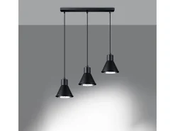Sollux Lighting Lámparas colgantes Zylata moderno de acero - 3 fuentes luminosas 4000K - L.45 x A.120 cm - Negro Best