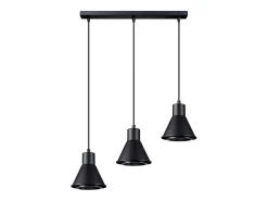 Sollux Lighting Lámpara Suspendida-Lámparas colgantes Zylata moderno de acero - 3 fuentes luminosas 3000K - L.45 x A.120 cm - Negro