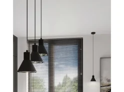 Sollux Lighting Lámpara Suspendida-Lámparas colgantes Zylata moderno de acero - 3 fuentes luminosas 3000K - L.45 x A.120 cm - Negro