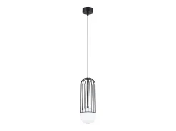Best Sollux Lighting Lámparas colgantes Zynex moderno de acero - 1 fuentes luminosas 4000K - L.12 x A.115 cm - Negro