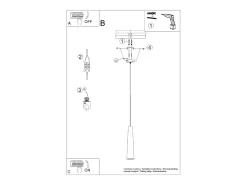 Sollux Lighting Lámpara Suspendida-Lámparas colgantes Zyntria industrial de concreto - 1 fuentes luminosas 3000K - L.8 x A.125 cm - Gris