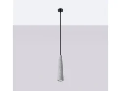 Sollux Lighting Lámpara Suspendida-Lámparas colgantes Zyntria industrial de concreto - 1 fuentes luminosas 3000K - L.8 x A.125 cm - Gris