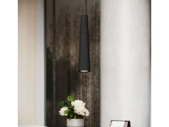 Sollux Lighting Lámparas colgantes Zyntria desván de concreto - 1 fuentes luminosas 4000K - L.8 x A.125 cm - Negro Best
