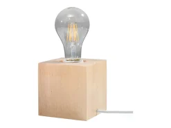 Hot Sollux Lighting Lámparas de escritorio Zxina escandinavo de madera - 1 fuentes luminosas 4000K - L.10 x A.10 cm - madera natural Color natural claro