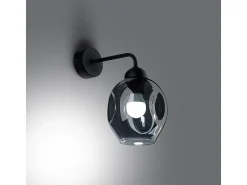 Sollux Lighting Lámparas de pared Allivon moderno de acero - 1 fuentes luminosas 4000K - L.25 x A.29 cm - Negro