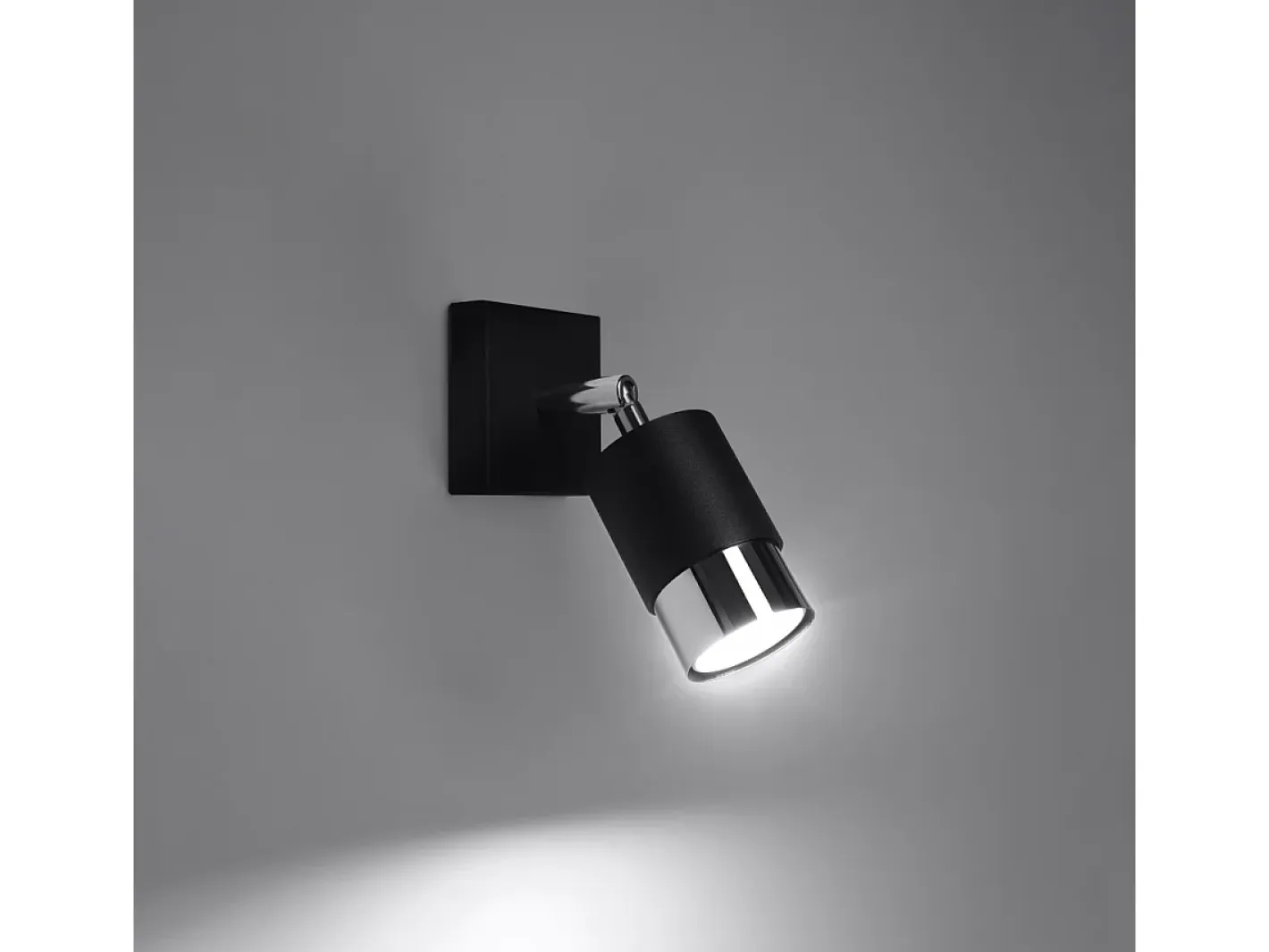 Sollux Lighting Lámparas de pared Alvor moderno de acero - 1 fuentes luminosas 4000K - L.8 x A.16 cm - /cromo Negro