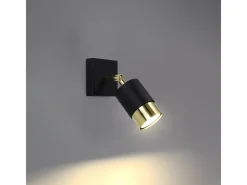 New Sollux Lighting Lámparas de pared Alvor moderno de acero - 1 fuentes luminosas 4000K - L.8 x A.16 cm - oro Negro