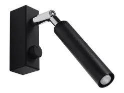 Sollux Lighting Aplique Para Pared-Lámparas de pared Astix moderno de aluminio - 1 fuentes luminosas 4000K - L.3 x A.20 cm - Negro