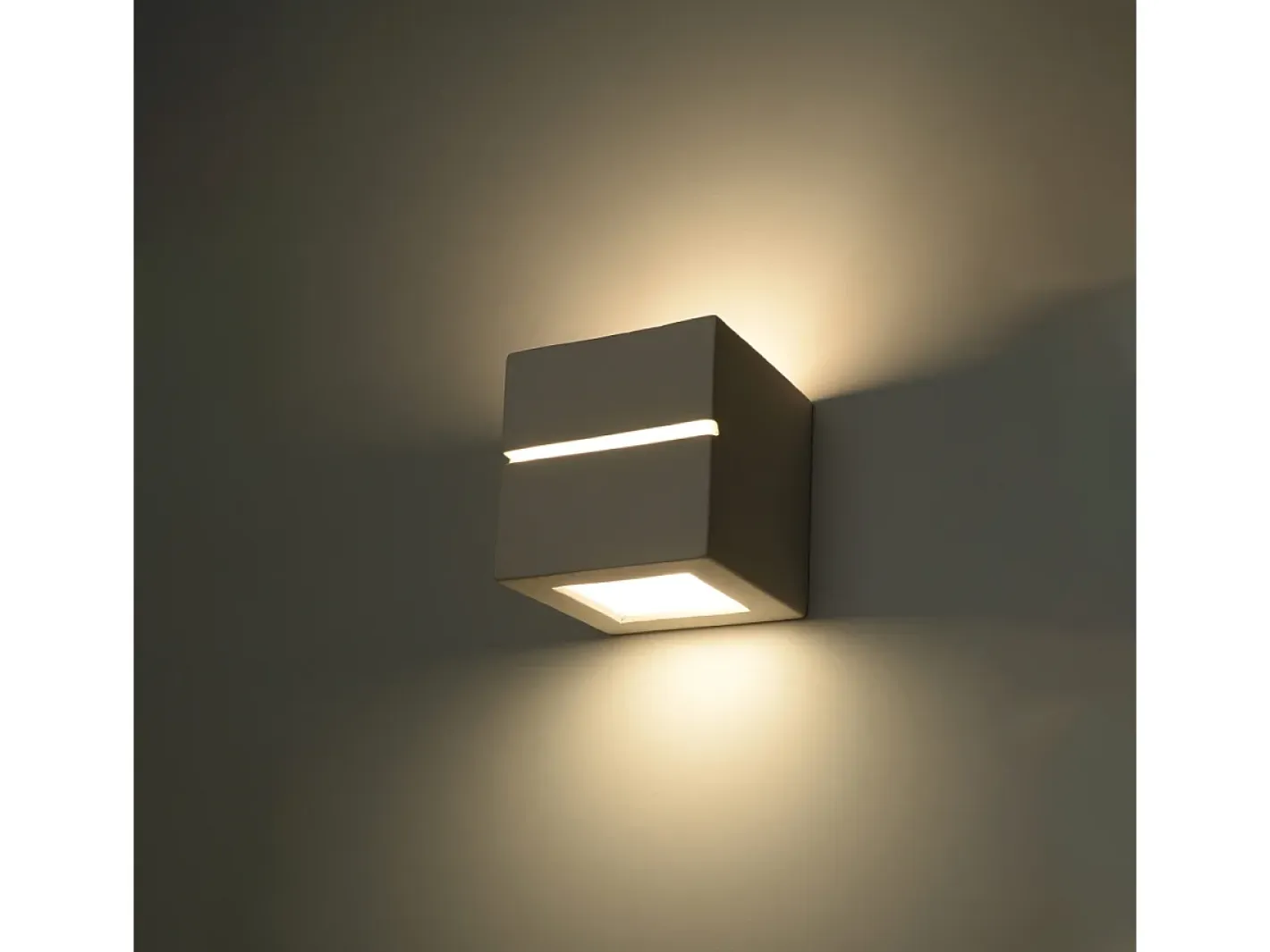 Sollux Lighting Aplique Para Pared-Lámparas de pared Astra line moderno de cerámica - 1 fuentes luminosas 4000K - L.14 x A.14 cm - Blanco
