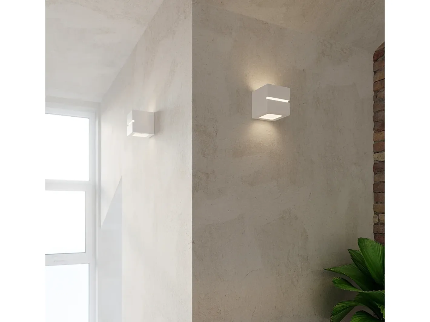 Sollux Lighting Aplique Para Pared-Lámparas de pared Astra line moderno de cerámica - 1 fuentes luminosas 4000K - L.14 x A.14 cm - Blanco