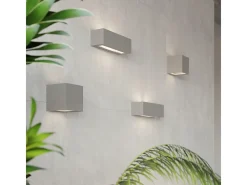 Sollux Lighting Lámparas de pared Astra moderno de cerámica/vidrio - 1 fuentes luminosas 4000K - L.14 x A.14 cm - Gris Clearance