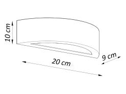Sollux Lighting Aplique Para Pared-Lámparas De Pared Atena Moderno De Cerámica - 1 Fuentes Luminosas - L.20 X A.10 Cm - Blanco