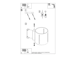 Hot Sollux Lighting Lámparas de pared Brich moderno de aluminio - 1 fuentes luminosas 3000K - L.10 x A.10 cm - Negro