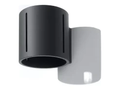 Hot Sollux Lighting Lámparas de pared Brich moderno de aluminio - 1 fuentes luminosas 3000K - L.10 x A.10 cm - Negro