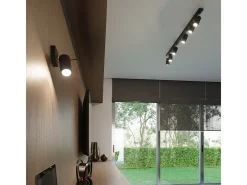 Clearance Sollux Lighting Lámparas de pared Briix moderno de acero - 1 fuentes luminosas 3000K - L.8 x A.16 cm - Negro
