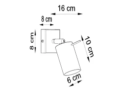 Clearance Sollux Lighting Lámparas de pared Briix moderno de acero - 1 fuentes luminosas 3000K - L.8 x A.16 cm - Negro