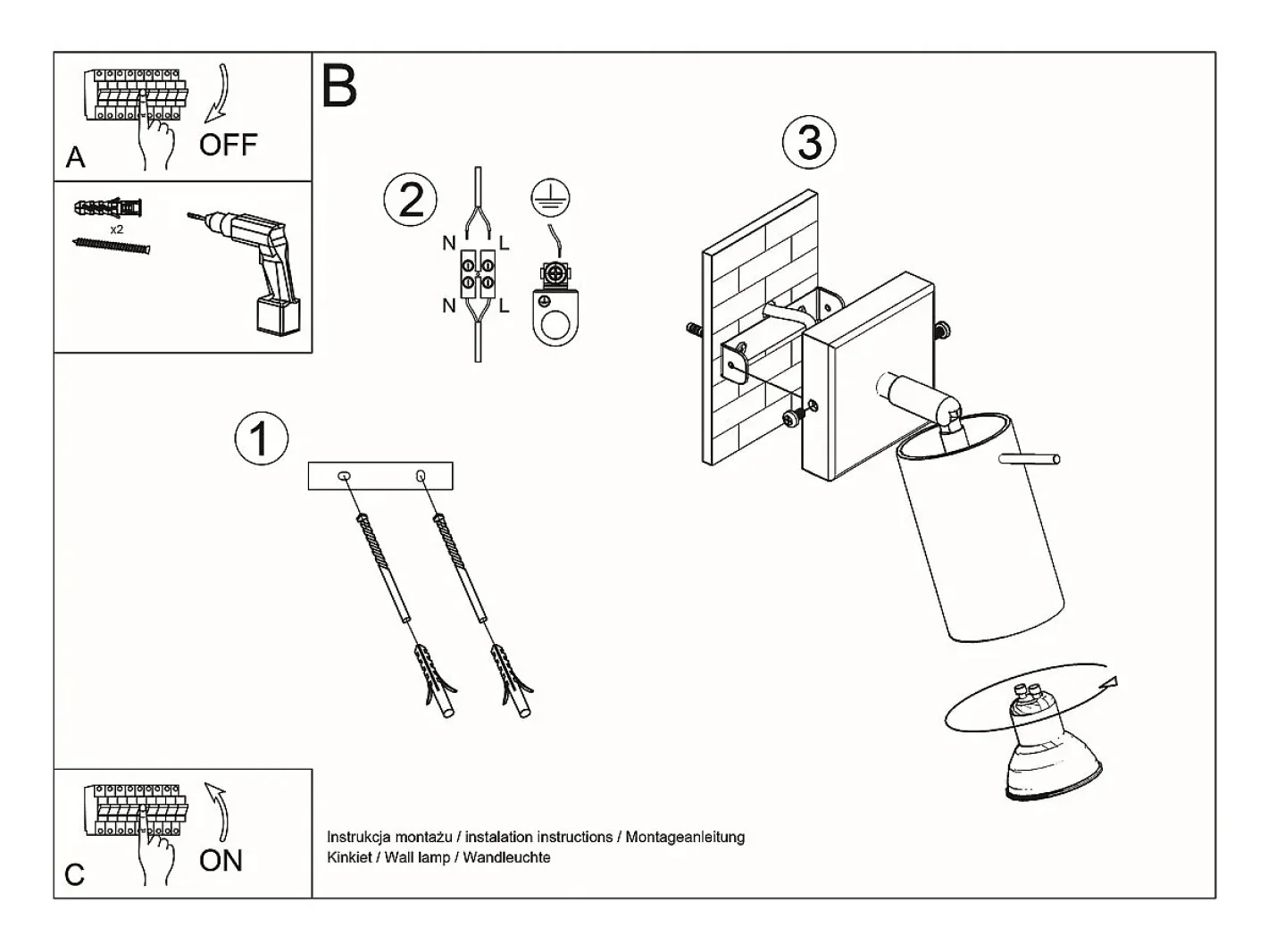 Sollux Lighting Aplique Para Pared-Lámparas de pared Briix moderno de acero - 1 fuentes luminosas 4000K - L.8 x A.8 cm - Gris
