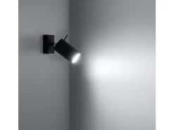 Sollux Lighting Lámparas de pared Briix moderno de acero - 1 fuentes luminosas 4000K - L.8 x A.16 cm - Negro Outlet