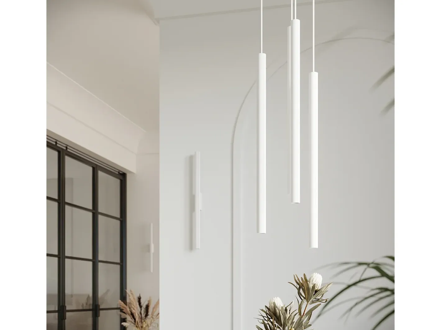 Sollux Lighting Aplique Para Pared-Lámparas de pared Brill moderno de acero - 2 fuentes luminosas 3000K - L.2,5 x A.50 cm - Blanco