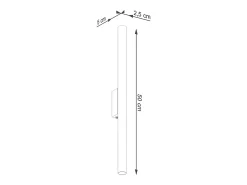 Sollux Lighting Aplique Para Pared-Lámparas de pared Brill moderno de acero - 2 fuentes luminosas 4000K - L.2,5 x A.50 cm - Negro