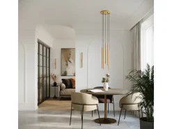 Sollux Lighting Aplique Para Pared-Lámparas de pared Brill moderno de acero - 2 fuentes luminosas 4000K - L.2,5 x A.50 cm - Dorado