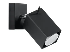 Sollux Lighting Aplique Para Pared-Lámparas de pared Briow moderno de acero - 1 fuentes luminosas 3000K - L.8 x A.8 cm - Negro