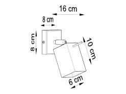 Sollux Lighting Aplique Para Pared-Lámparas de pared Briow moderno de acero - 1 fuentes luminosas 3000K - L.8 x A.8 cm - Negro