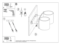 Sollux Lighting Lámparas de pared Celeris moderno de aluminio - 2 fuentes luminosas 3000K - L.26 x A.10 cm - Blanco Hot