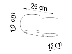 Sollux Lighting Lámparas de pared Celeris moderno de aluminio - 2 fuentes luminosas 3000K - L.26 x A.10 cm - Blanco Hot